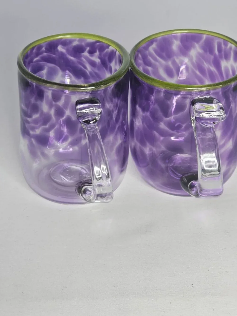 2 Vtg 1994 Signed Hand Blown Art Glass Mugs Pacific Northwest Studio Glass Polly - Picture 11 of 11